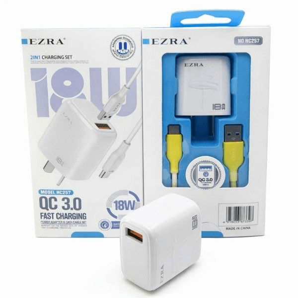Cargador USB-C 18W 2 en 1 Ezra HC257
